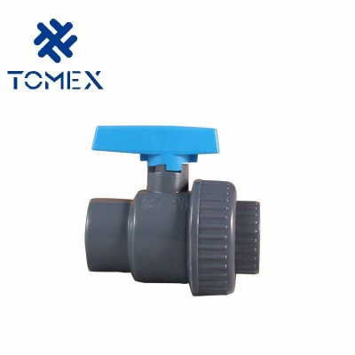 High quality ASTM/DIN/BS male/female two pieces single union PVC thread/sochet  ball valve with ABS handle at cheap price