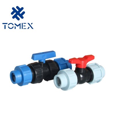 2020 hot sale  PP compression single union ball valves for irrigation